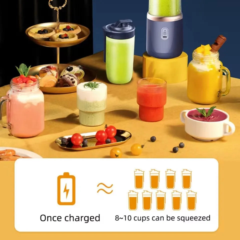 1pc Portable Small Electric Juicer Stainless Steel Blade Cup Juicer