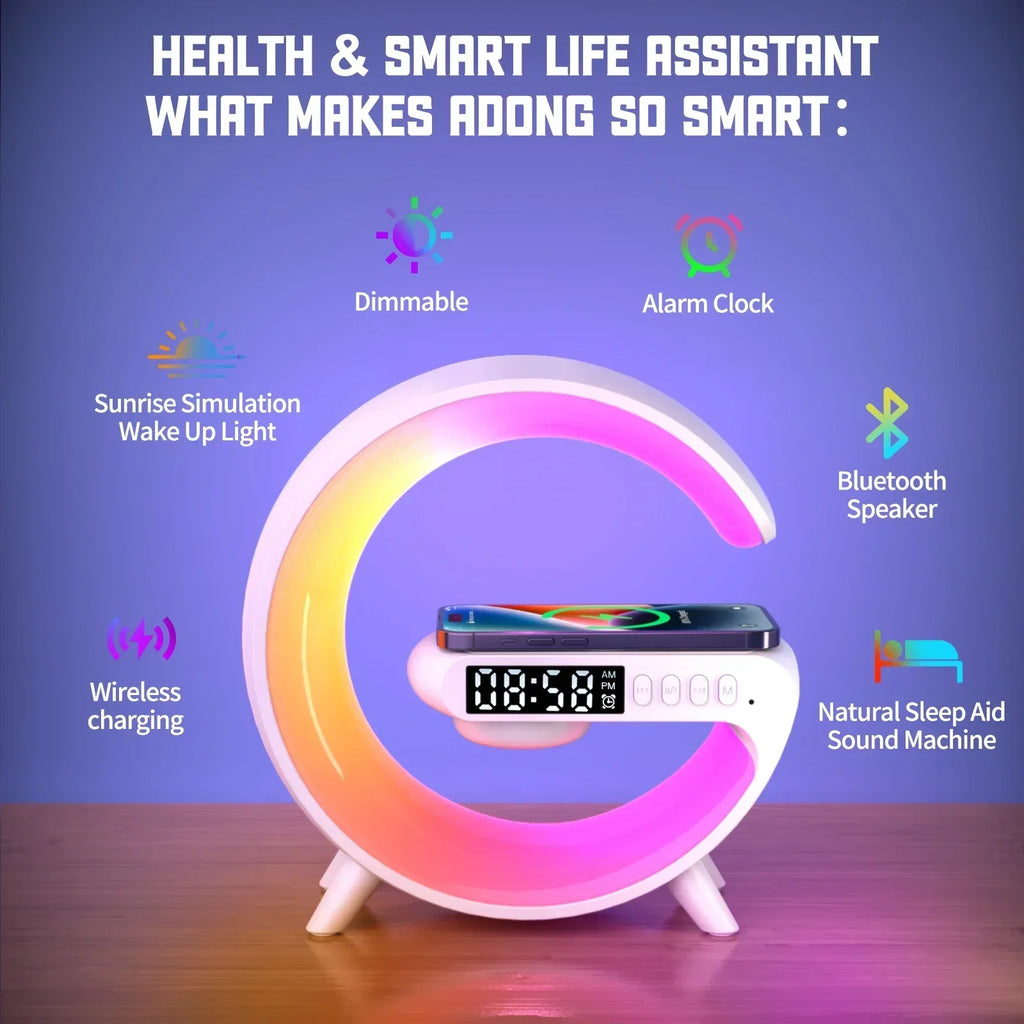 RGB Night Light Lamp Multifunction Alarm Clock TF Blueotooth Speaker