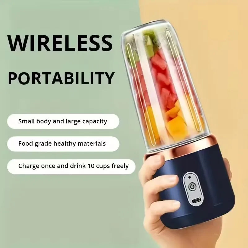 1pc Portable Small Electric Juicer Stainless Steel Blade Cup Juicer