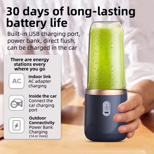 1pc Portable Small Electric Juicer Stainless Steel Blade Cup Juicer