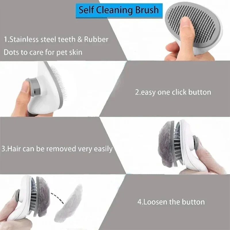 Pet Dog Brush Cat Comb Self Cleaning Pet Hair Remover Brush For Dogs