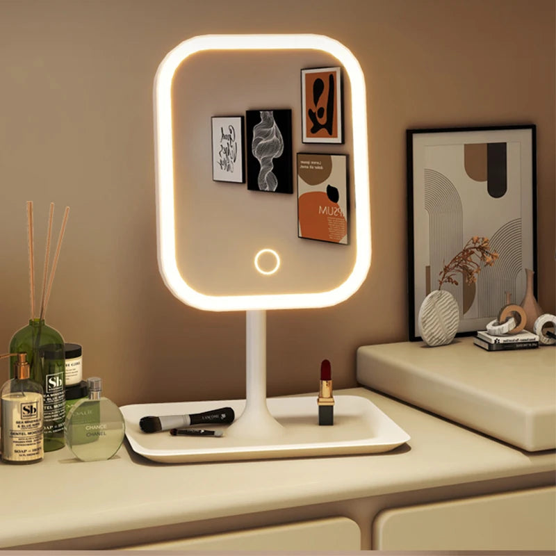 Niche Modern Desktop Vanity Mirror 3 Color Light LED Makeup Mirror