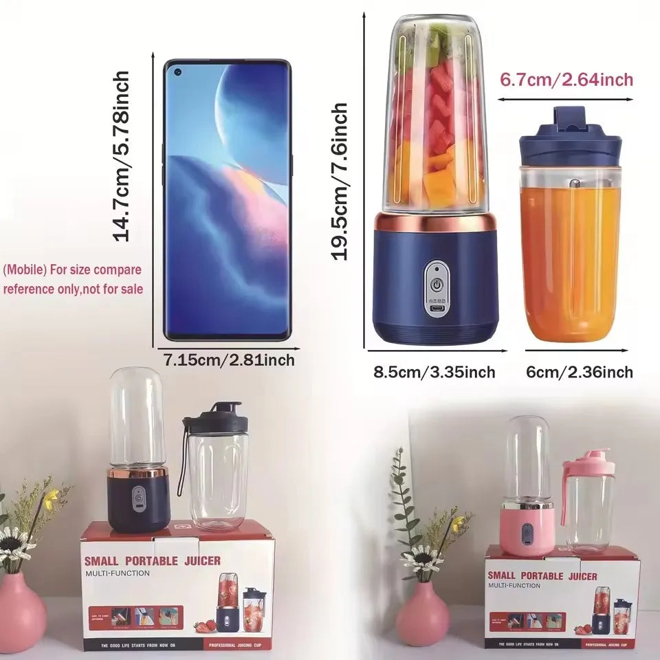 1pc Portable Small Electric Juicer Stainless Steel Blade Cup Juicer