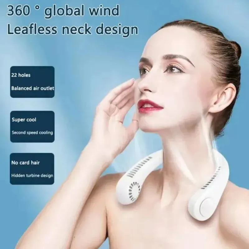 2025 Long endur New Mini Neck Mounted Fan Portable Bladeless Neck