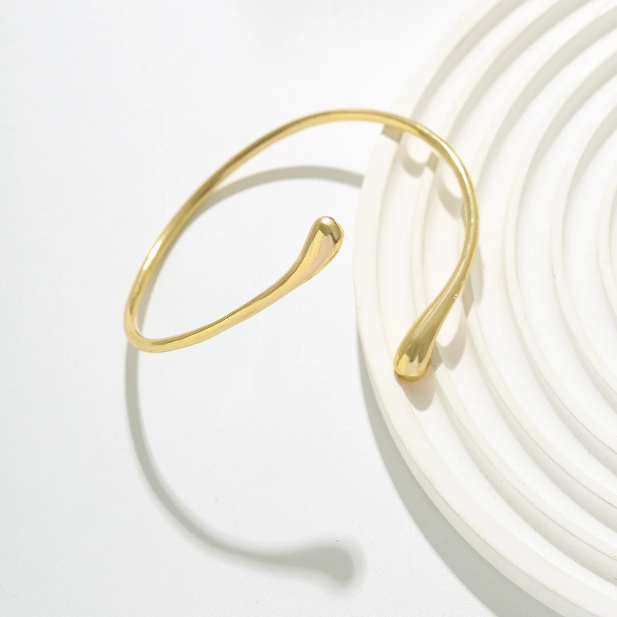 Ingemark Simple Vintage Water Drop Open Cuff Bangles for Women 2024